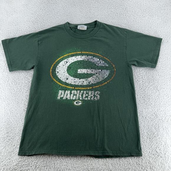 Vintage Green Bay Packers Shirt Mens Large Green NFL Football Nutmeg Mills 90s - Picture 2 of 9